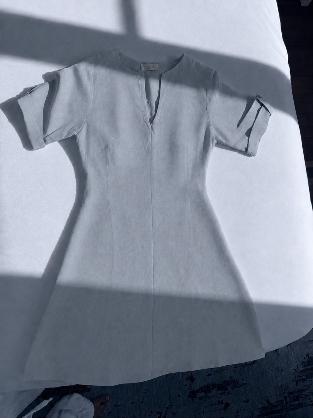 Nomad Cream Short Sleeve A-Line Dress